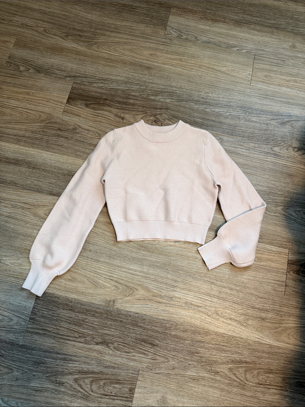 Amazon Women's Light Pink Cropped Knit Sweater
